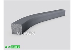 Silikónový mikroporézny profil štvorcový, 5x5mm, hustota 150kg/m3, samozhášavý (EN 45545-2), -60°C/+230°C, šedý